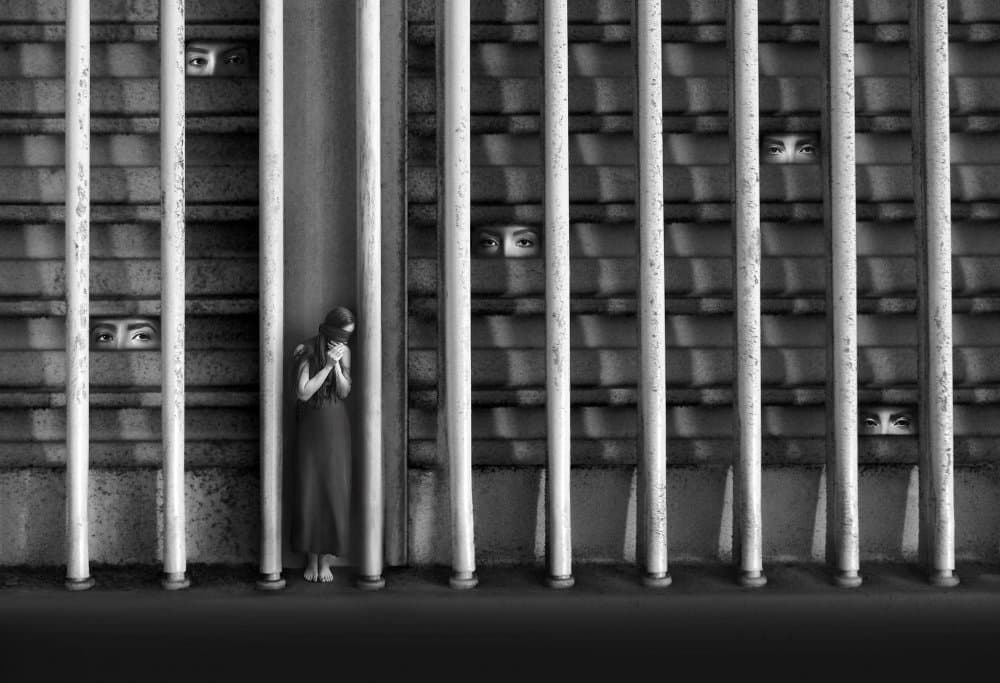 Solitary Woman Watched by Maryam sadat Ahmadi — canvas wall art