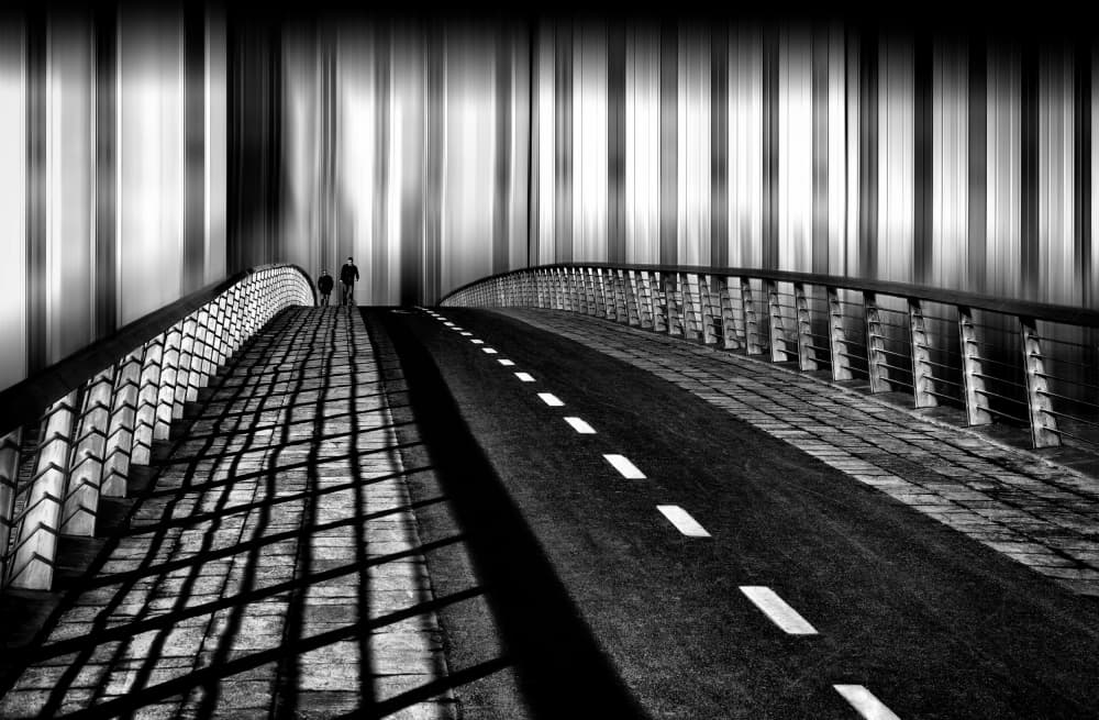 Walking The Urban Bridge by Samanta Krivec — canvas wall art