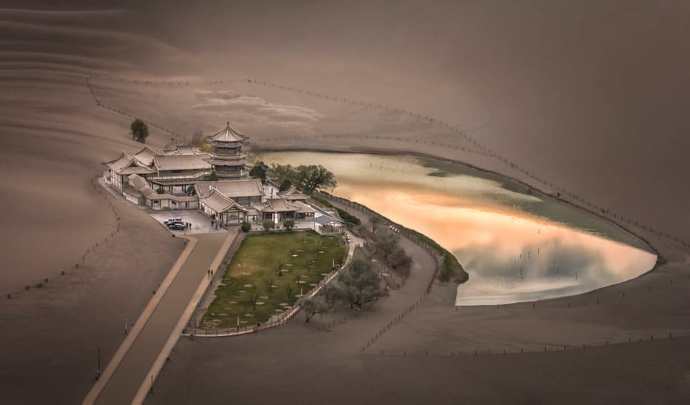 Ancient Desert Oasis by Larry Deng APA — canvas wall art
