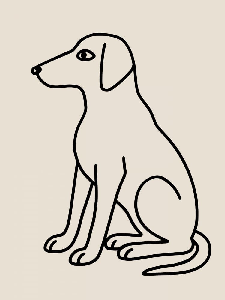 Minimalist Dog Outline by Little Dean — canvas wall art