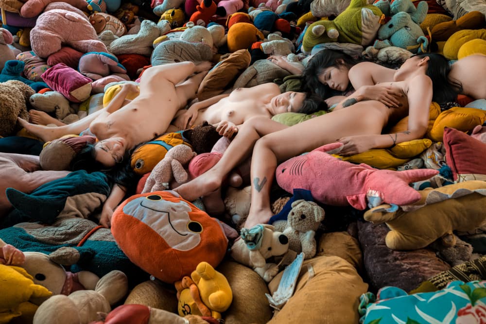 Nude Slumber Among Plush by Thanakorn Chai Telan — canvas wall art