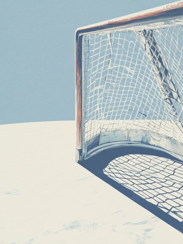 Winter Hockey Goal by Andreas Magnusson — canvas wall art