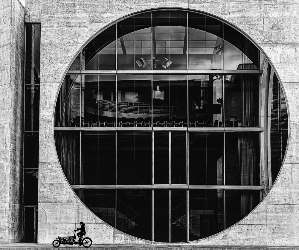 Concrete Circle Cyclist by Martin Steeb — canvas wall art
