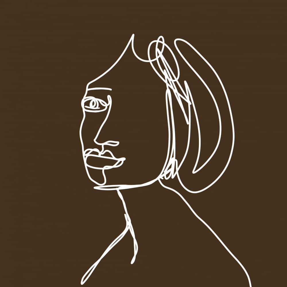 Minimalist Woman Profile by Sharyn Bursic — canvas wall art