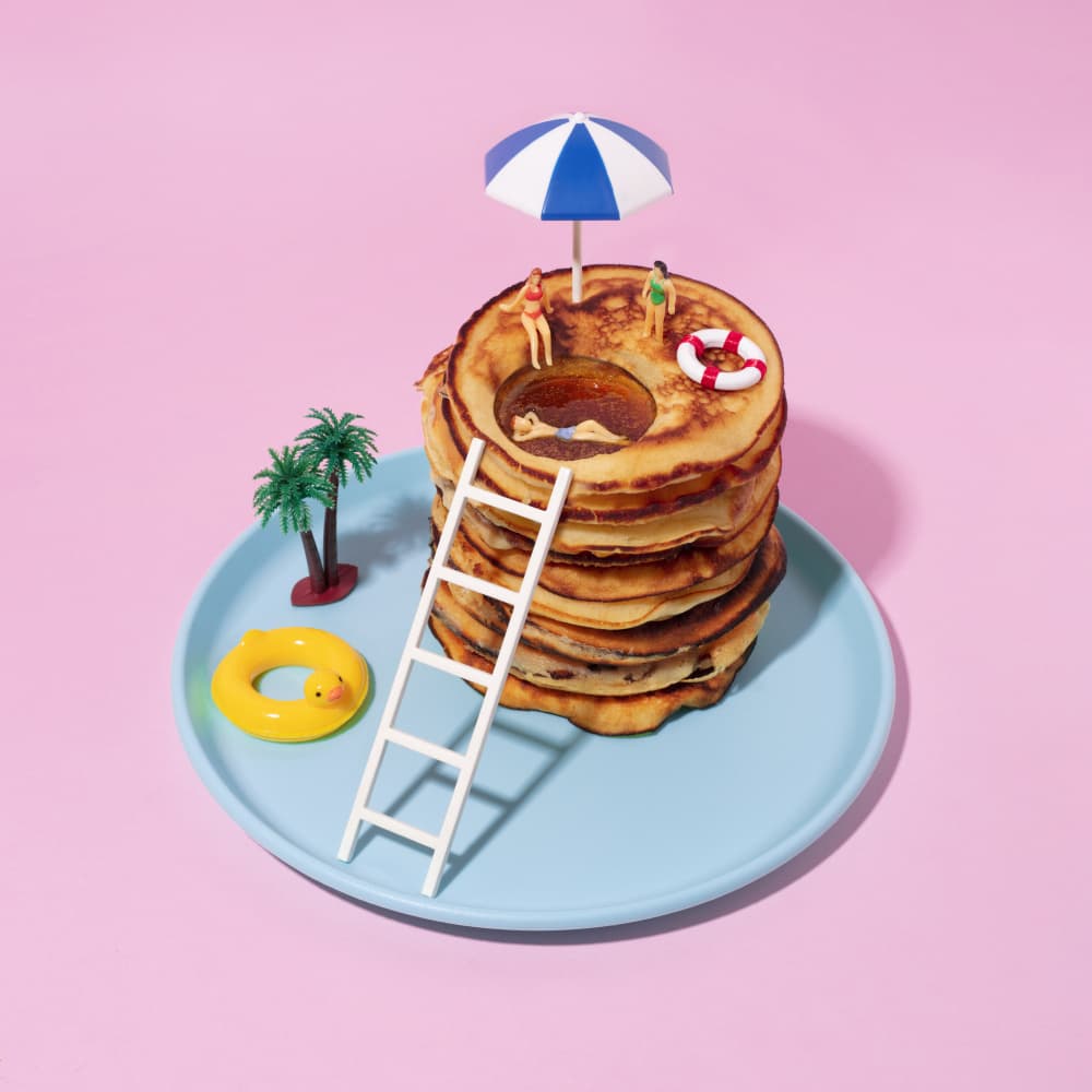 Miniature Pancake Vacation by Julia Ramiro — canvas wall art