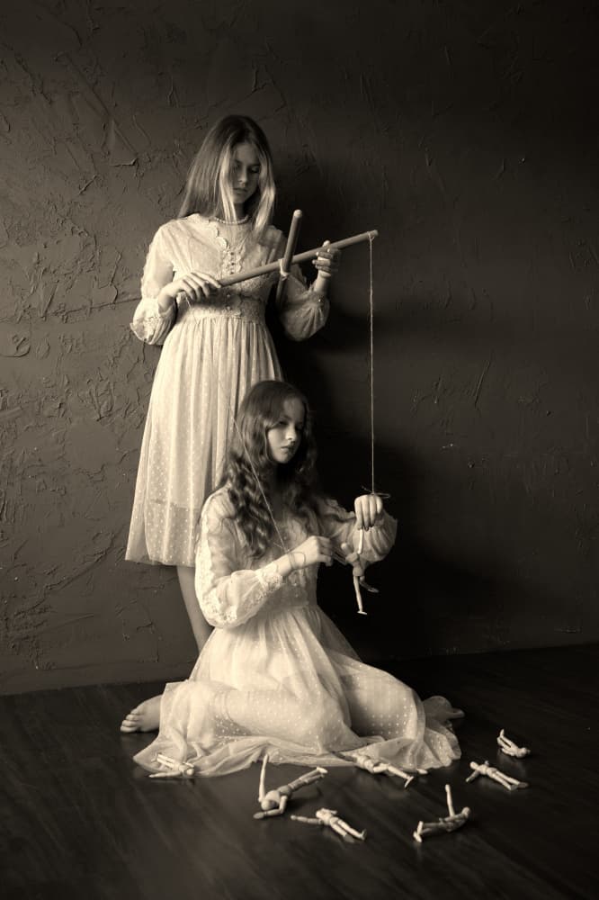 Puppet Master and Dolls by Iris Resch — canvas wall art