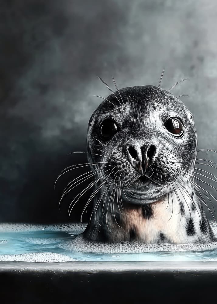Adorable Baby Seal by Justyna Jaszke — canvas wall art