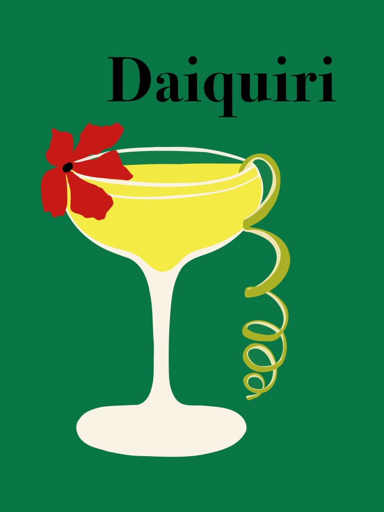 Classic Daiquiri Illustration by Miho Art Studio — canvas wall art