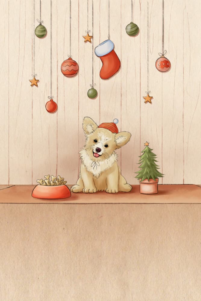 Merry Corgi Christmas by Xuan Thai — canvas wall art