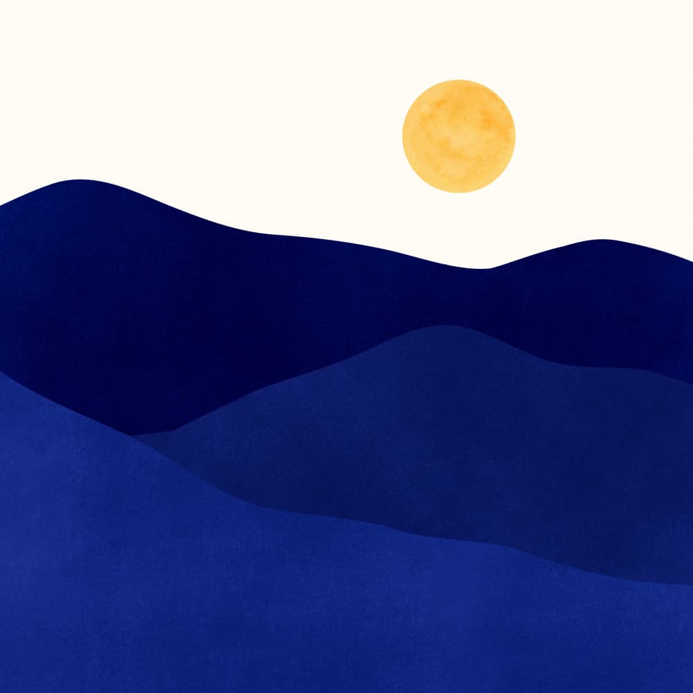 Indigo Mountain Landscape.png by Kristian Gallagher — canvas wall art