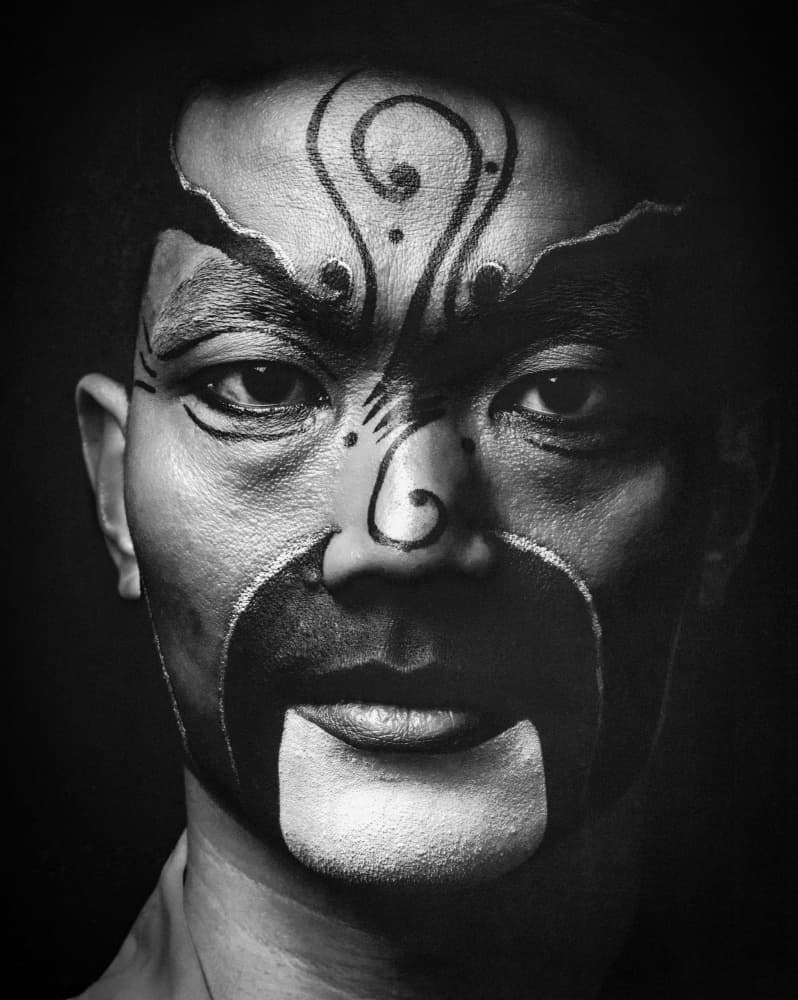 Dramatic Painted Face by Allan Li wp — canvas wall art