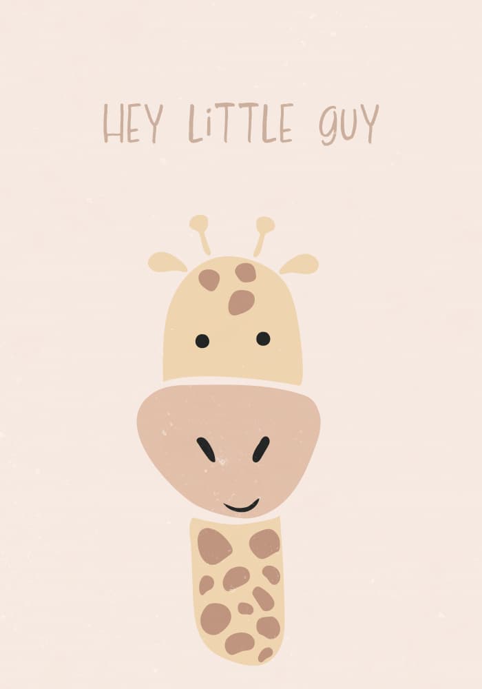 Hey Little Guy Giraffe by Sarah Manovski — canvas wall art