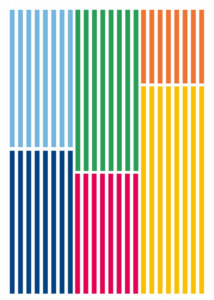 Vibrant Striped Color Blocks by SERGIO ORTIZ — canvas wall art