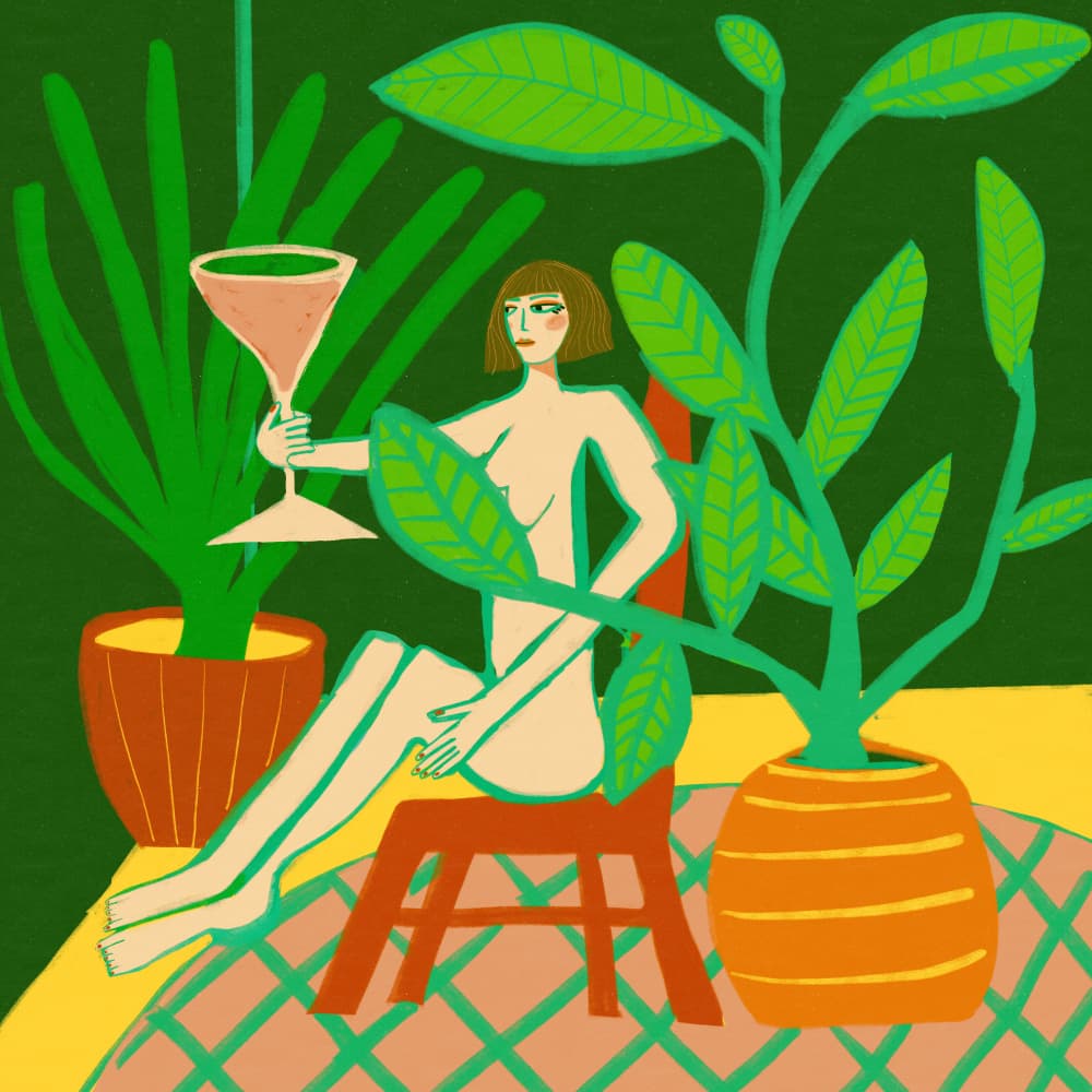 Nude Woman Green Sanctuary by Sharyn Bursic — canvas wall art