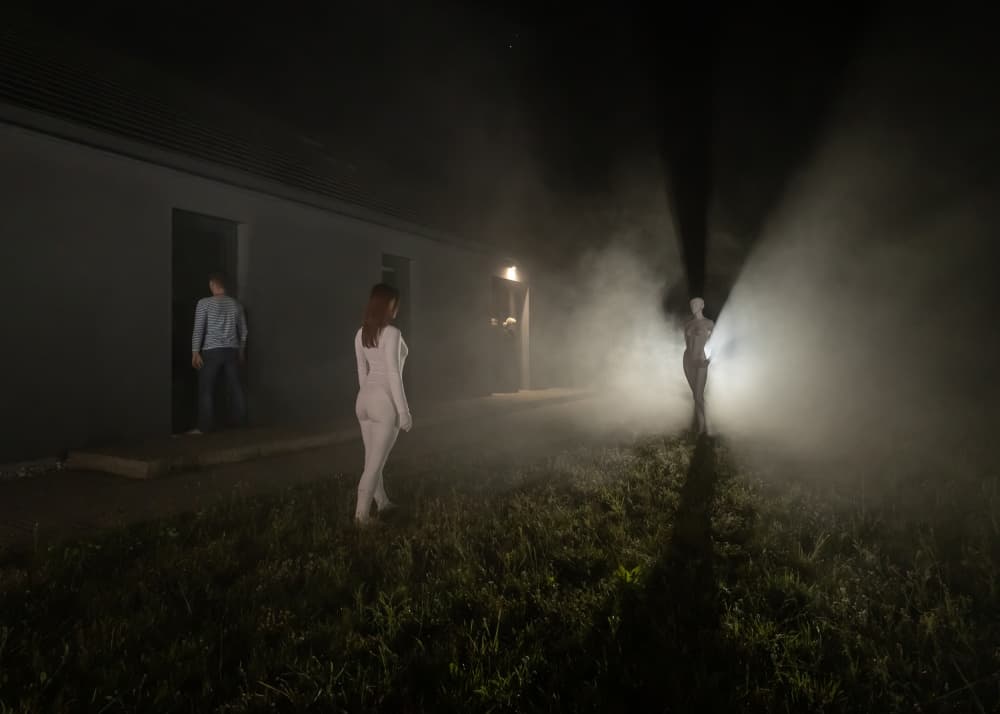 Mysterious Night Figures by Leszek Paradowski — canvas wall art