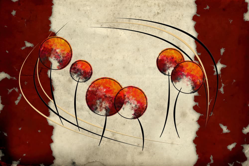 Stylized Autumn Circles by Rafal Kulik — canvas wall art