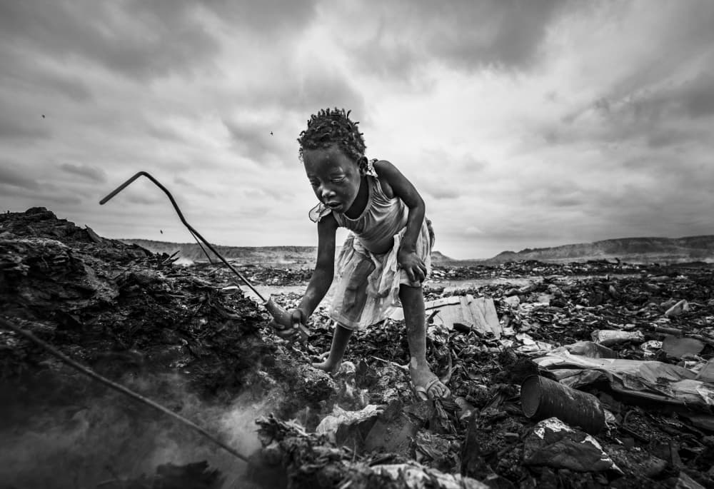 Young Girl Scavenging by João Coelho — canvas wall art