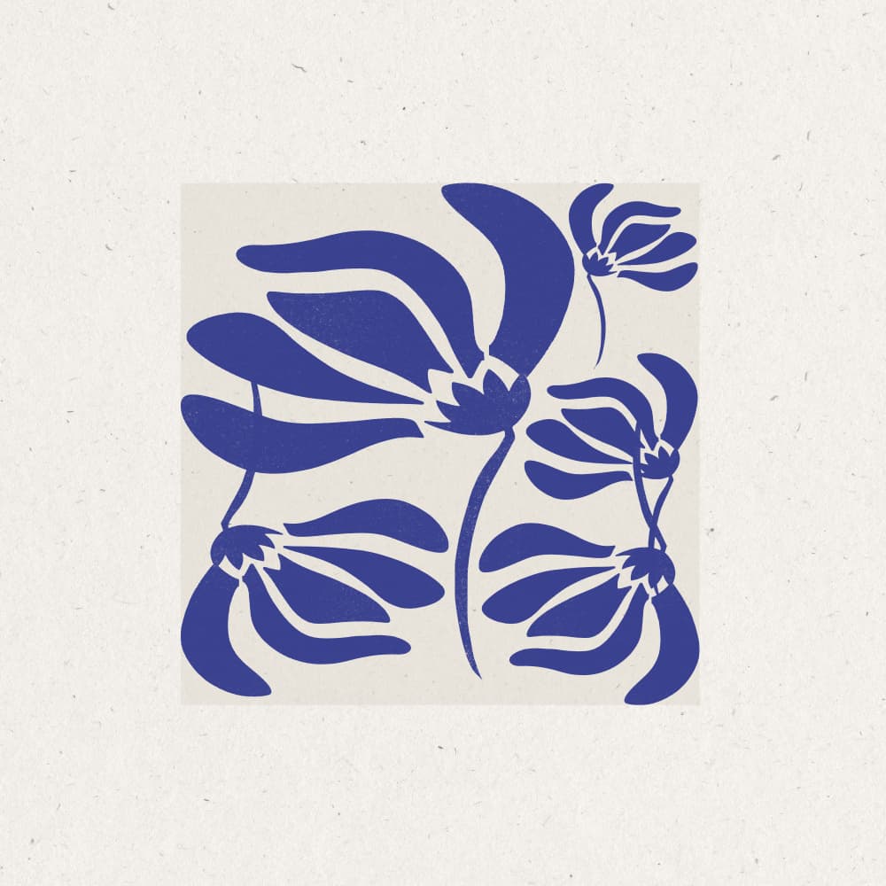 Blue Petal Dance by THE MIUUS STUDIO — canvas wall art