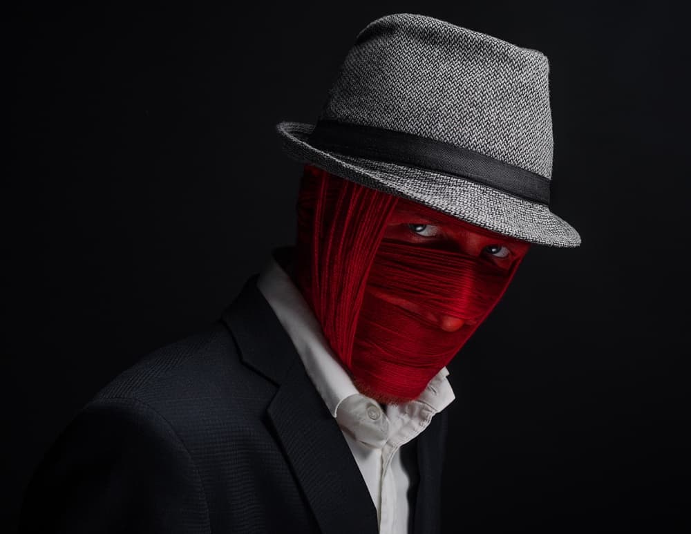 Red Wrapped Gaze by HIM — canvas wall art