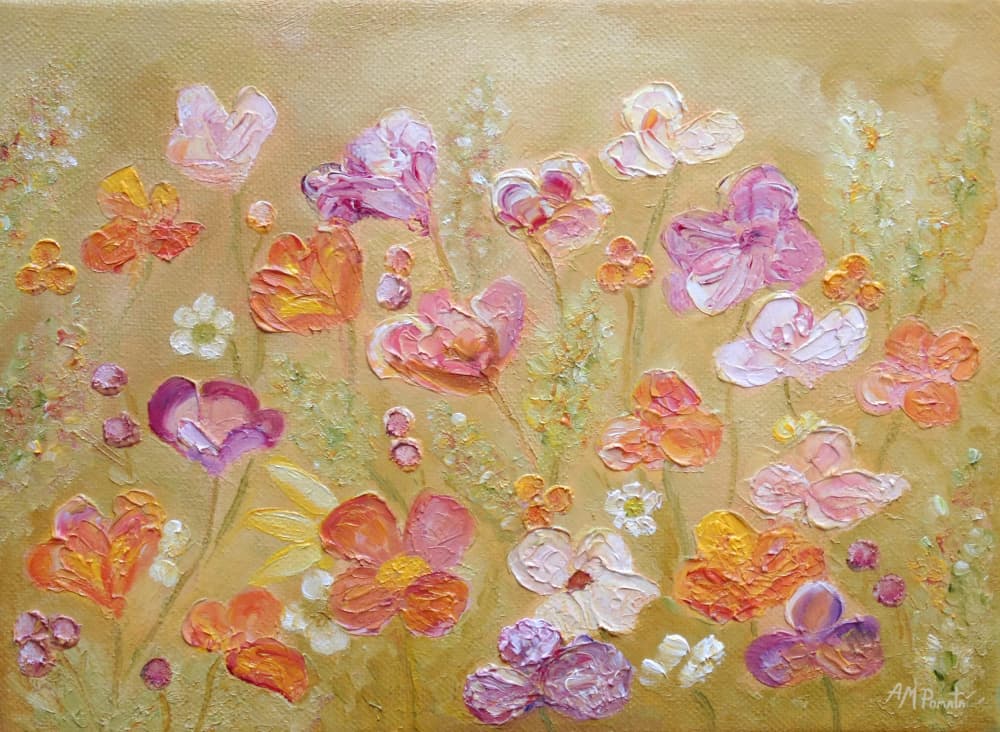Vibrant Floral Garden by Angeles M. Pomata — canvas wall art