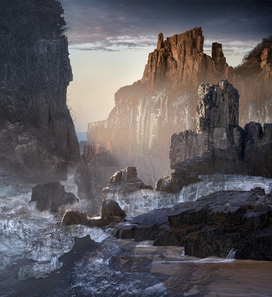 Misty Ocean Cliffs by Francis Keogh — canvas wall art