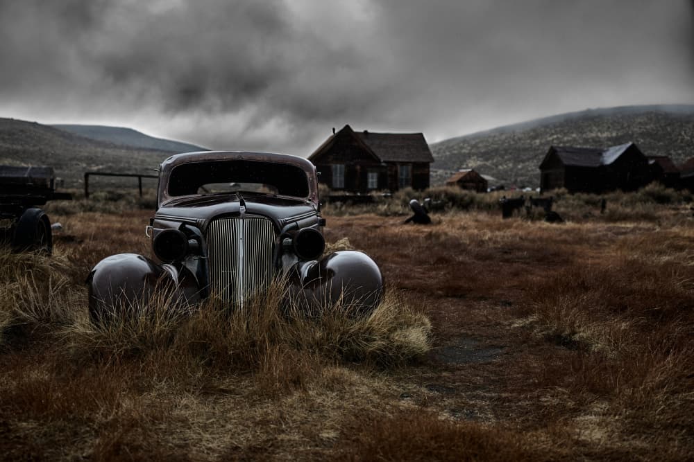 Weathered Ghost Town Car by Peter Schade — canvas wall art