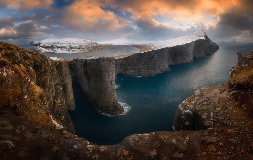 Dramatic Faroe Cliffs by Tomasz Rojek — canvas wall art