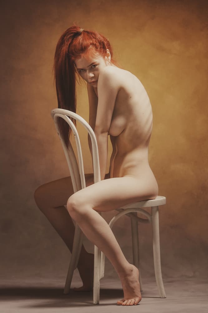 Elegant Red Hair Nude by Dmitry Frizel — canvas wall art