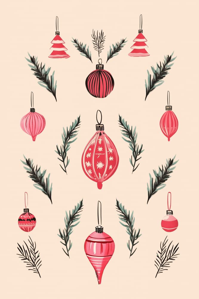 Festive Holiday Ornaments by Pictufy Studio IV — canvas wall art