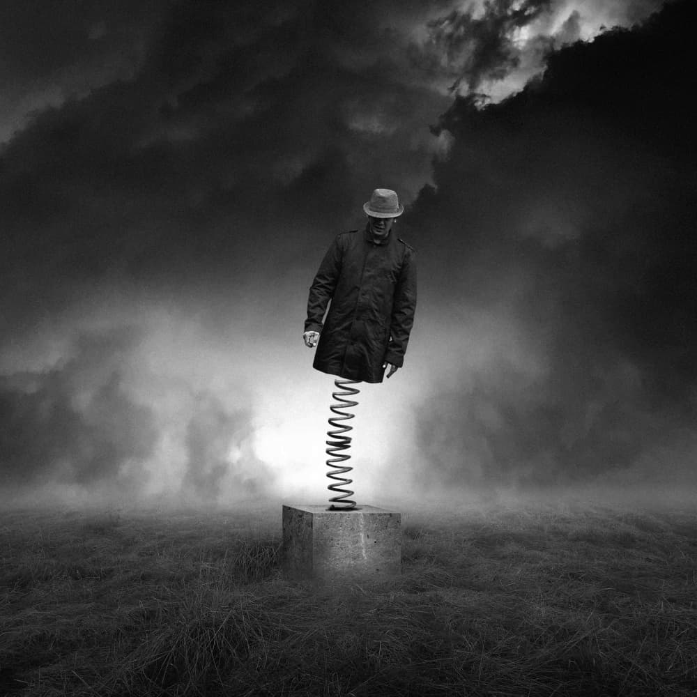 Man On A Spring by Hari Sulistiawan — canvas wall art