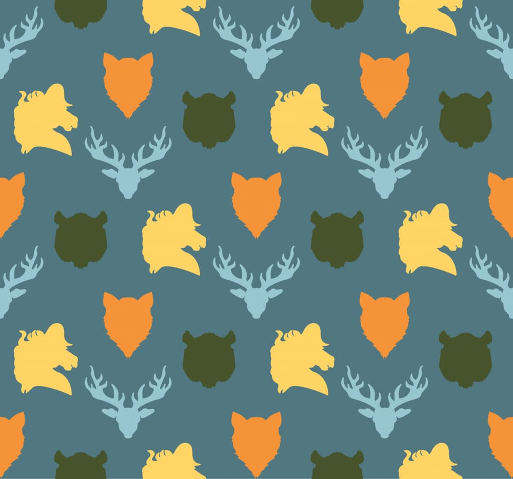 Forest Animal Silhouettes by Marika Barsrsind — canvas wall art
