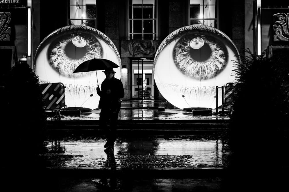 Watching Eyes On A Rainy Night by Adam Dauria ☂ — canvas wall art