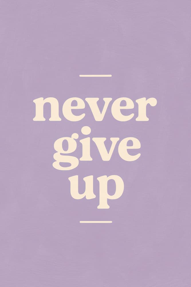 Nevergiveup(purple) by Treechild — canvas wall art