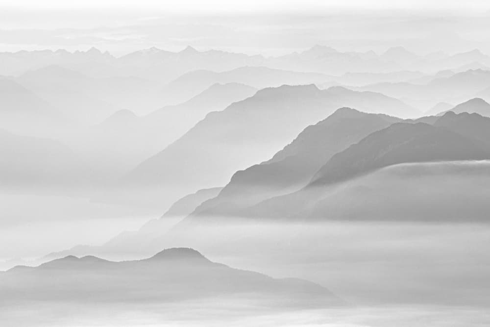 Misty Mountain Layers by Tomomi Yamada — canvas wall art