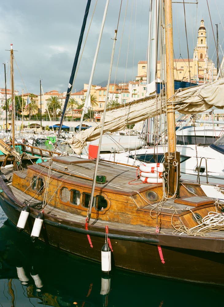 Classic Sailboat Mediterranean Town by Bethany Young — canvas wall art