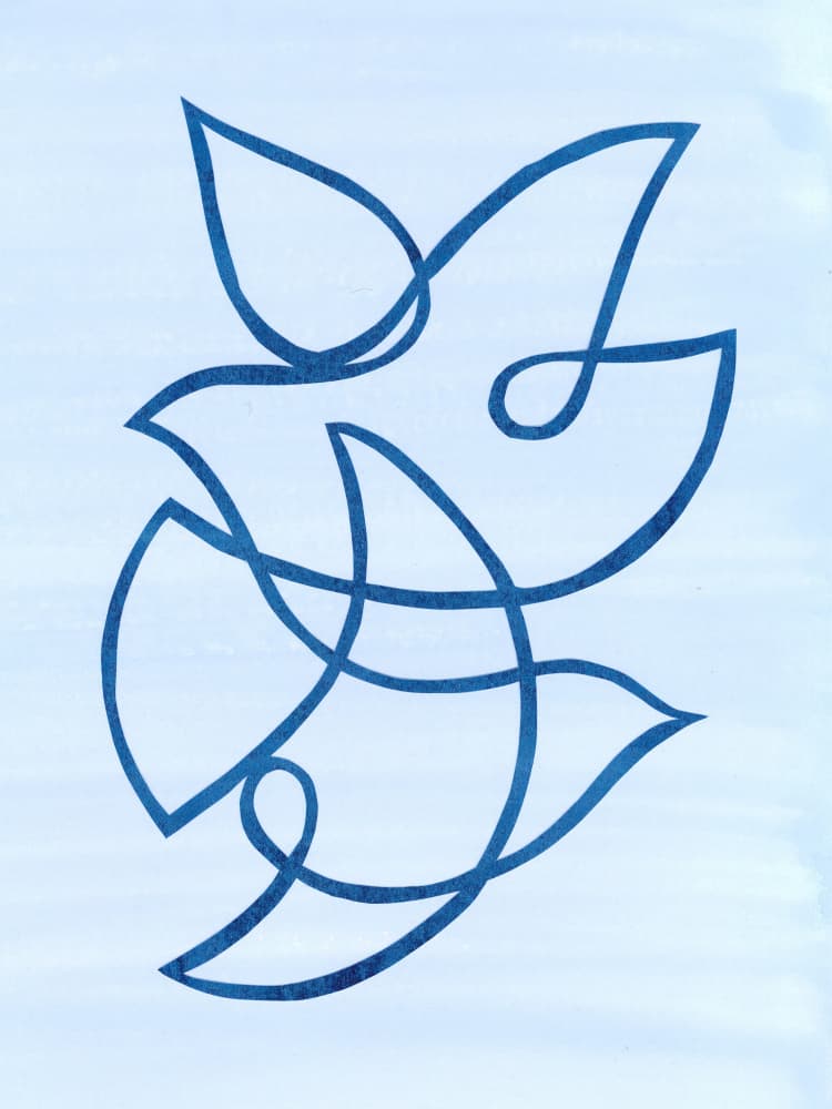 Flowing Blue Birds by Isabelle Brent — canvas wall art