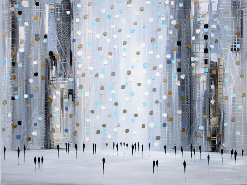 Abstract City Life by Ekaterina Ermilkina — canvas wall art