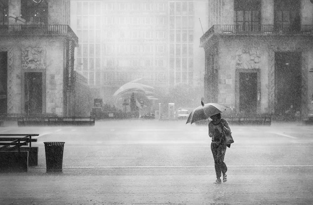 Urban Rain Walk by Pristine Clothes — canvas wall art