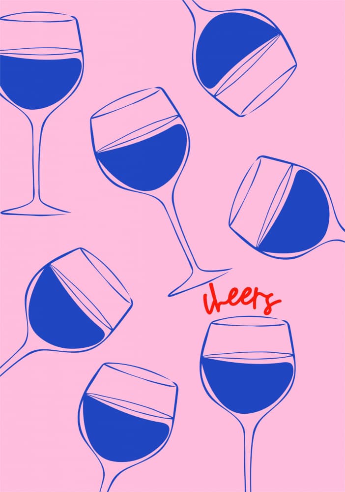 Cheers Pink Wine by Sudevi Sen — canvas wall art