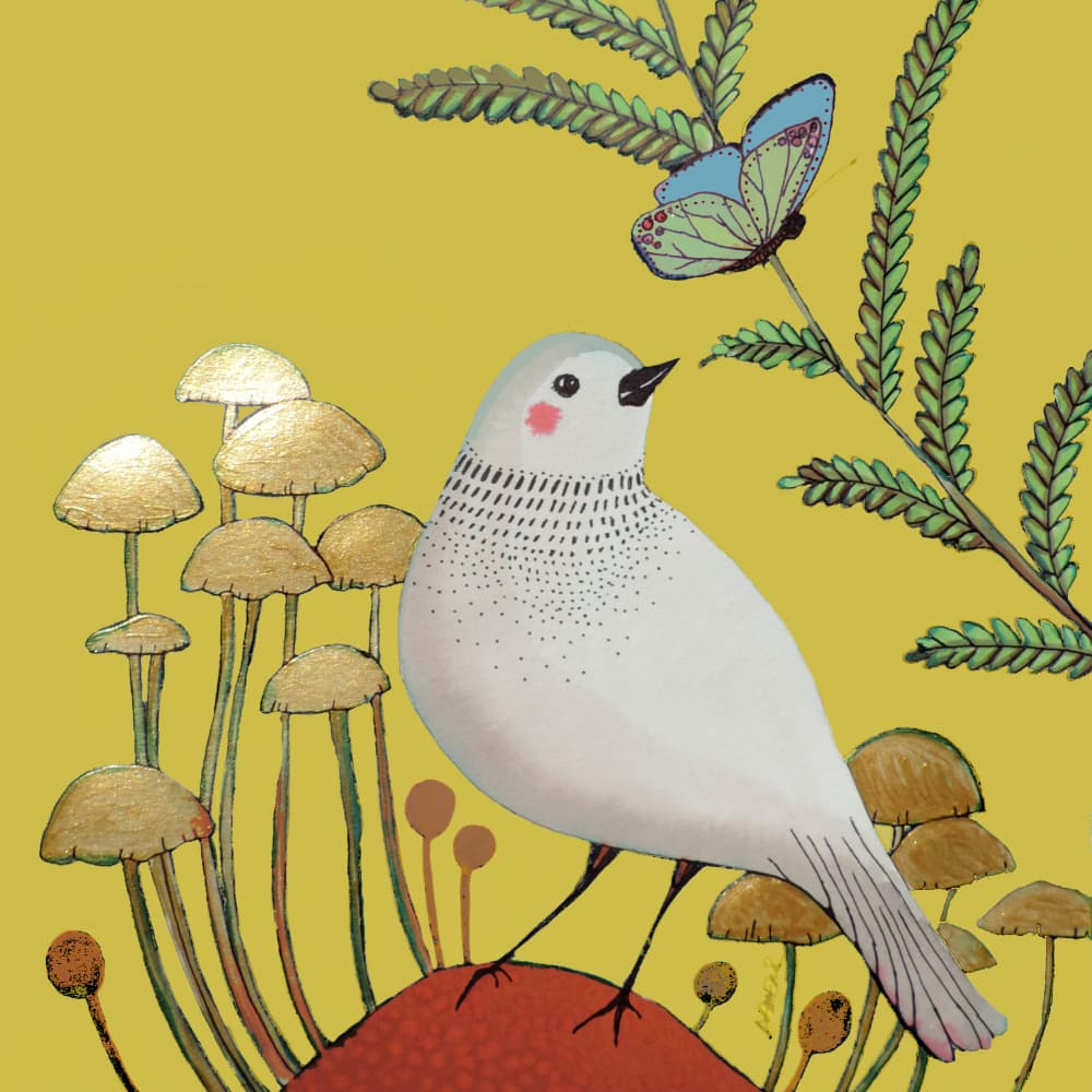 Whimsical Woodland Bird by Sylvie Demers — canvas wall art