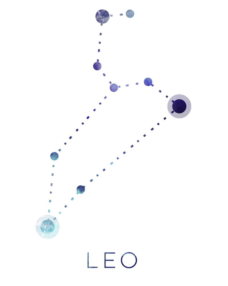 Watercolor Leo Constellation by Emiliano Deificus — canvas wall art