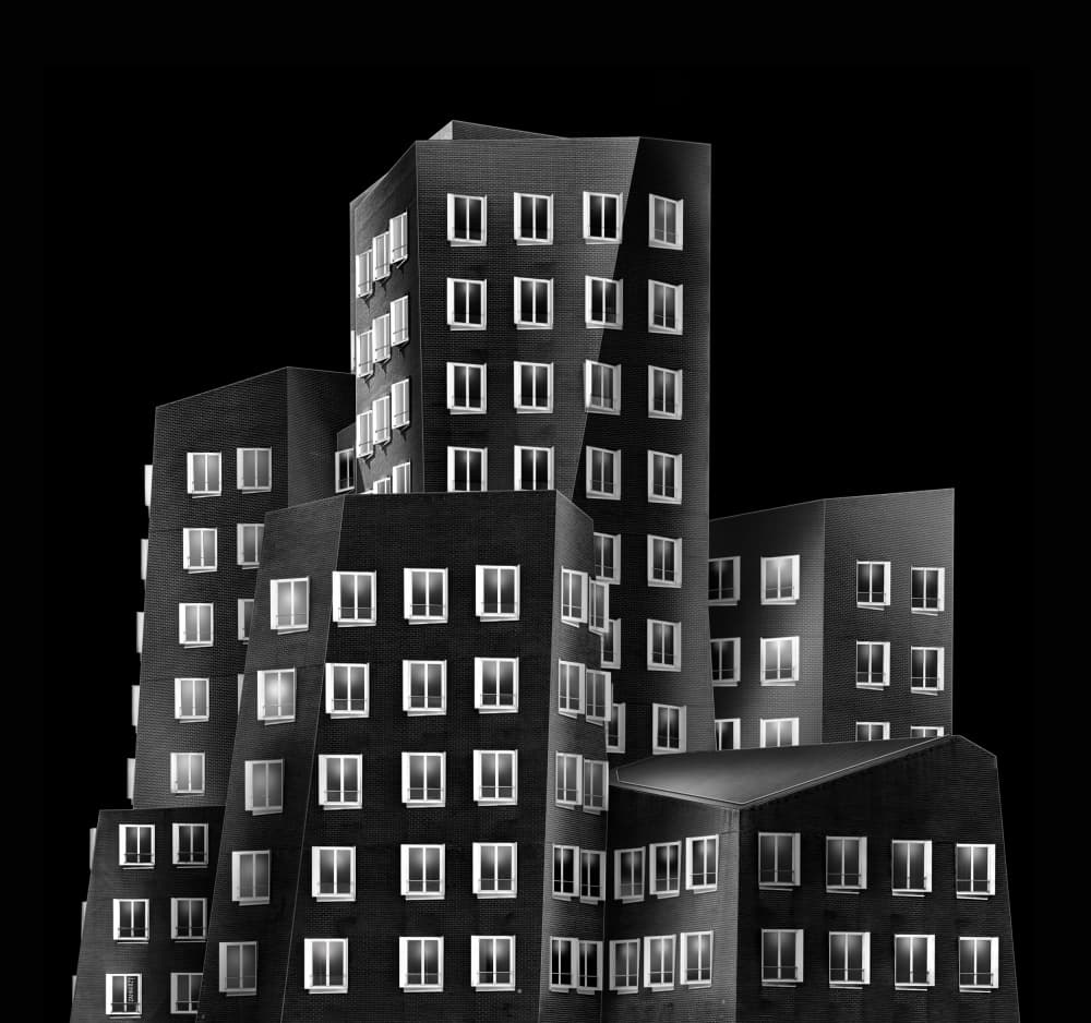 Glowing Urban Forms by jordiegeatorrent — canvas wall art