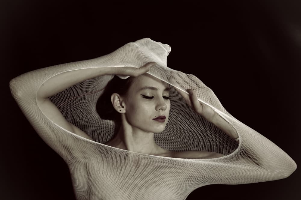 Sensual Netting Portrait by Christine von Diepenbroek — canvas wall art