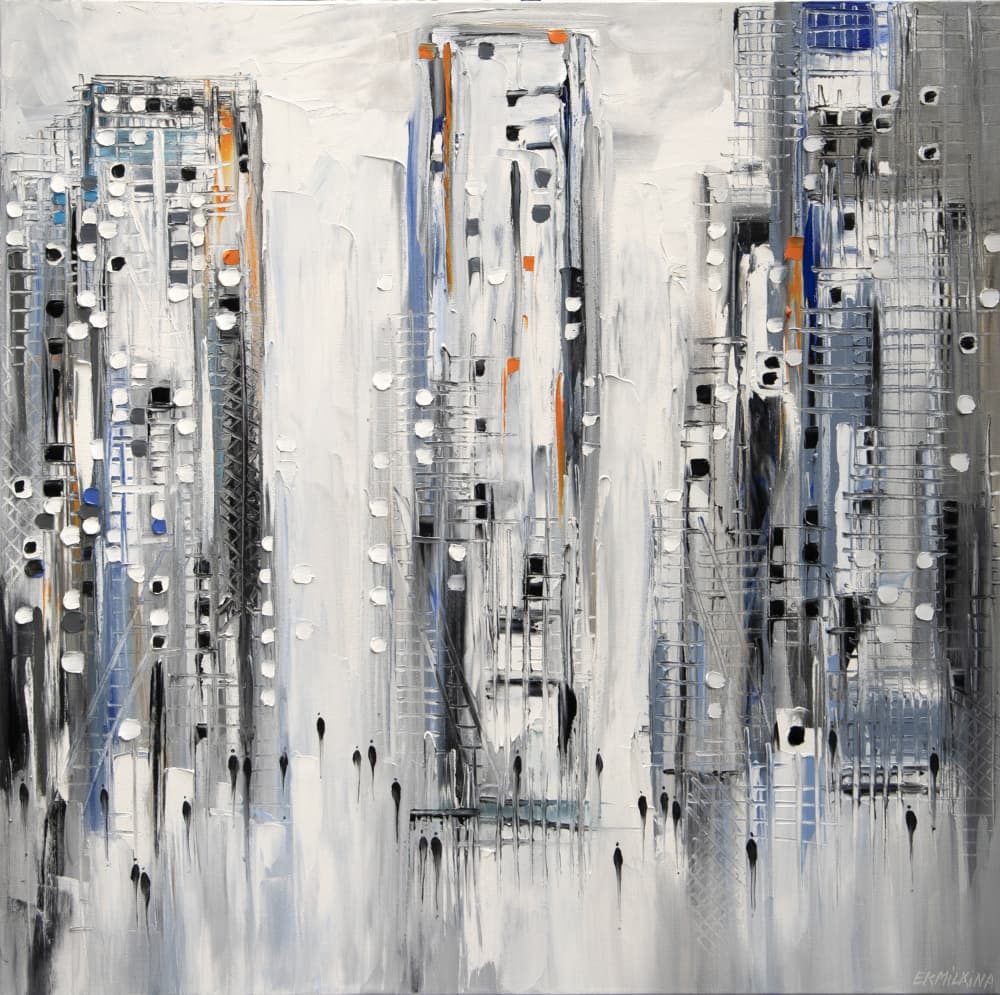 City Lights and Rain by Ekaterina Ermilkina — canvas wall art