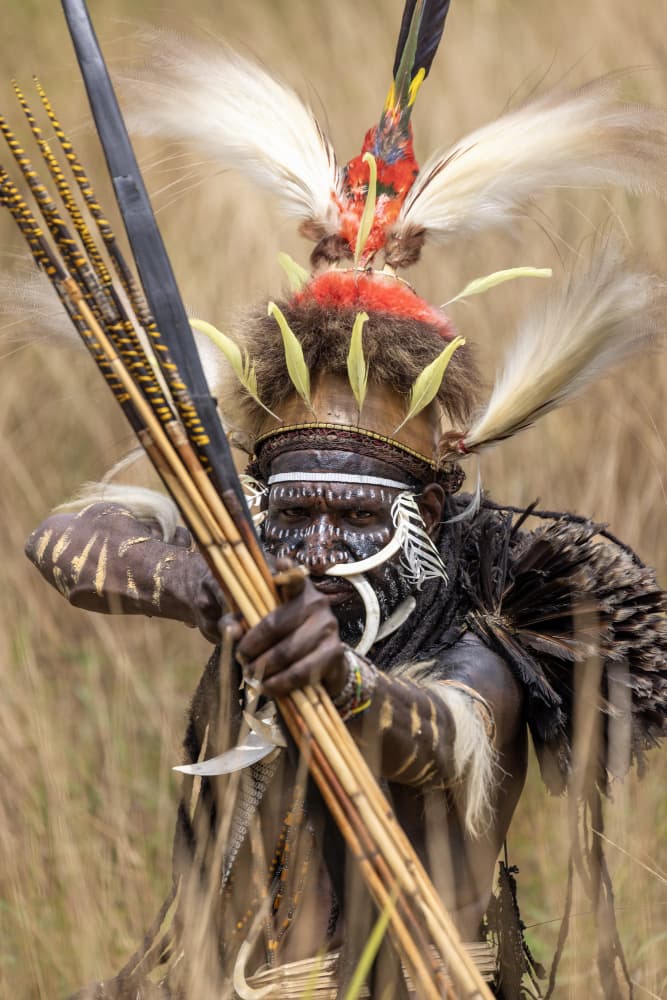 Indigenous Warrior Archer by Sally Widjaja — canvas wall art