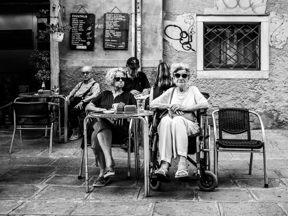 European Cafe Life by Adam Street Photographer — canvas wall art