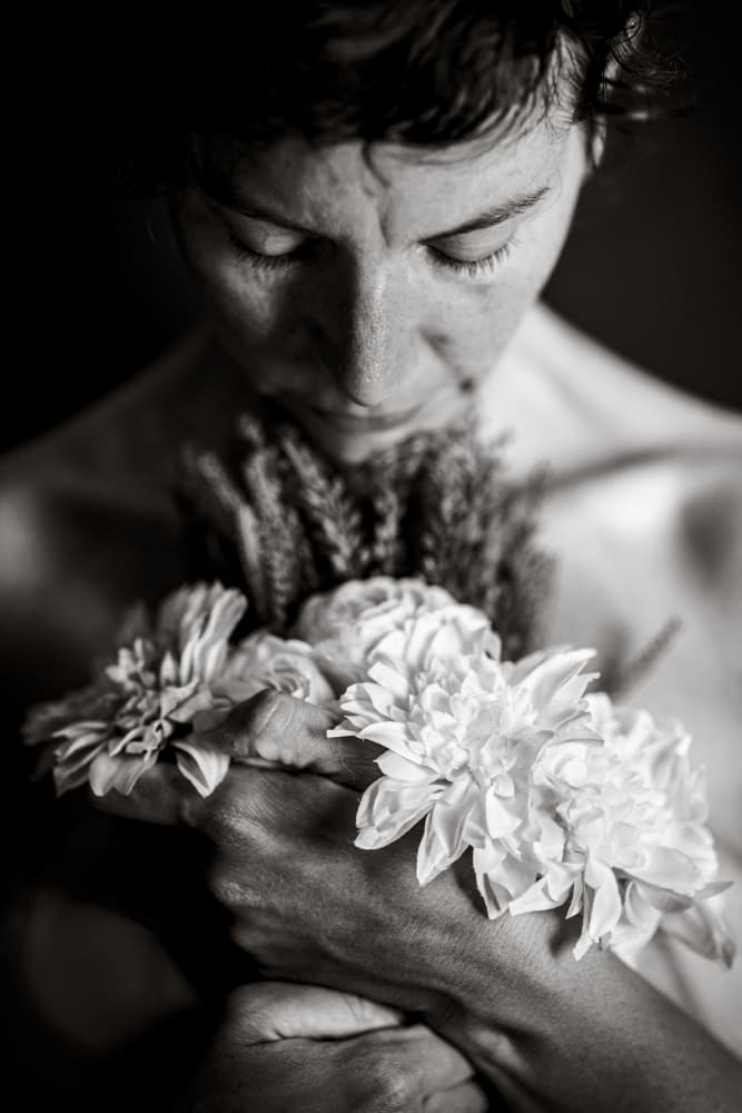 Gentle Floral Embrace by Claudio Viarengo — canvas wall art