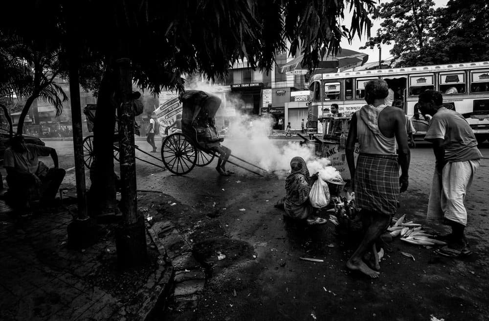 Busy India Street Scene by Joxe Inazio Kuesta Garmendia — canvas wall art