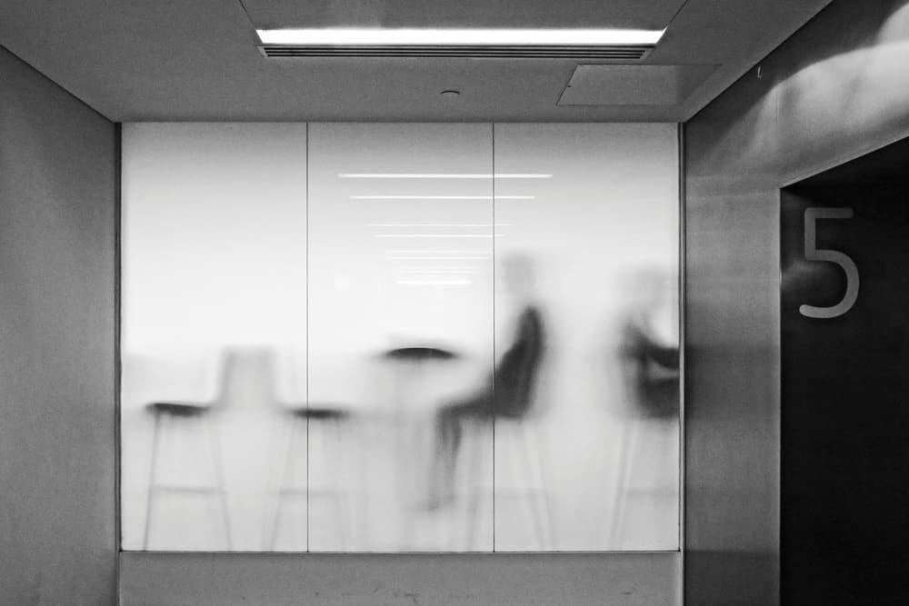 Blurred Modern Office by Walde Jansky — canvas wall art