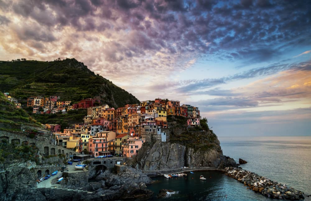 Manarola Coastal Village by Jie Jin — canvas wall art